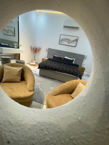 Χώρος καθιστικού στο شاليه هوانا