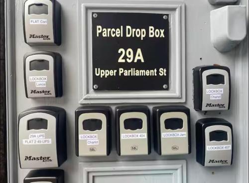 a parking meter withpriced dip boxes on a machine at Heart of Notts, Corner Top View Modern & Cosy Studio in Nottingham