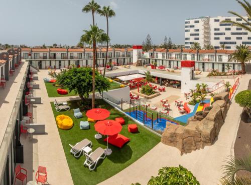 an aerial view of a playground at a resort at Sholeo Lodges Maspalomas in Playa del Ingles
