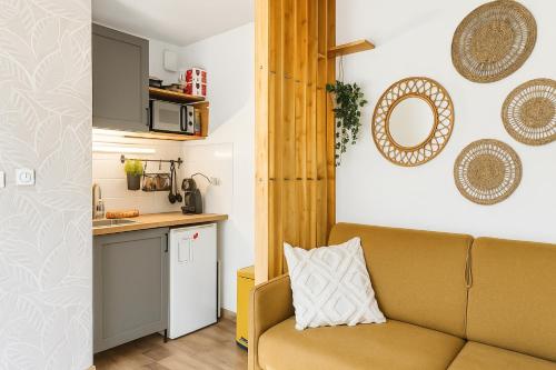 Η κουζίνα ή μικρή κουζίνα στο Studio lumineux et élégant au cœur de Lille