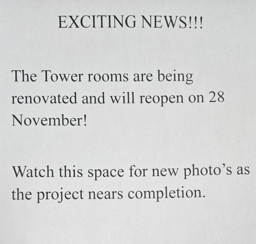 a screenshot of a phone with the words exciting news at Critchley Hackle Dullstroom Towers in Dullstroom