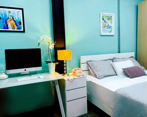 Postel nebo postele na pokoji v ubytování Apartamento Loft cerca del aeropuerto