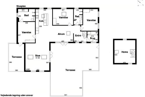 a floor plan of a house at Holiday Home With Courtyard In Lille Skagen in Skagen