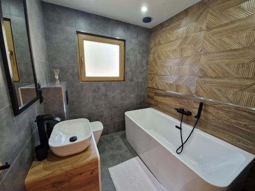 Koupelna v ubytování Domki góralskie Sabałecka II