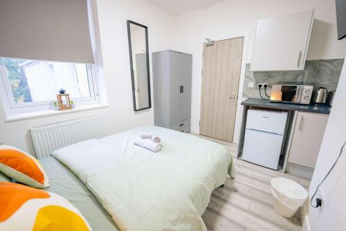 Η κουζίνα ή μικρή κουζίνα στο Cosy Cardiff Studio with Fast WiFi & Garden View
