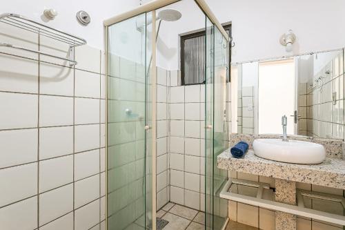 Koupelna v ubytování Cantinho Tranquilo na Lagoa da Conceição