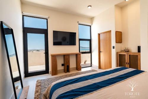 TV a/nebo společenská místnost v ubytování Casa Maca Bahía de Kino Penthouse Frente a la Playa