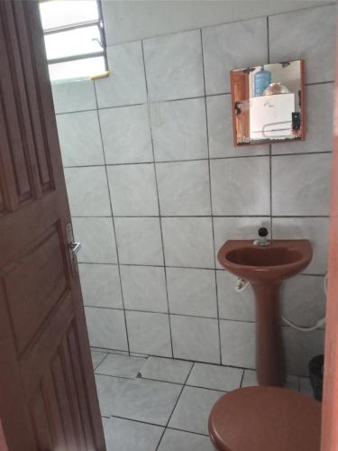 アウテル・ド・ションにあるAlter do Chão- Casa 01のトイレと洗面台のあるバスルーム