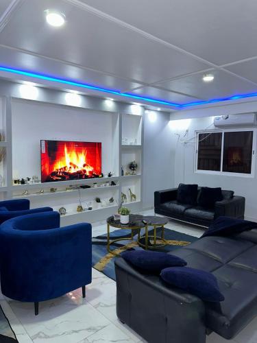 Posezení v ubytování Casa Família Ndombe