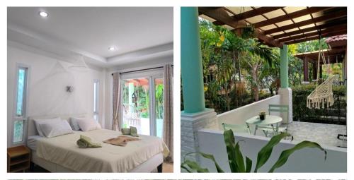 เตียงในห้องที่ Luana Villas