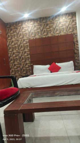 Ένα ή περισσότερα κρεβάτια σε δωμάτιο στο HOTEL Shooting Karni Range