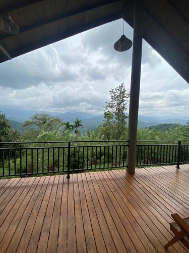 a view from the deck of a house at Mihidugiri Eco lodge in Kandy