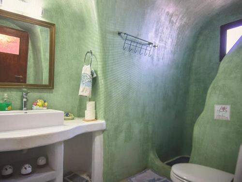 Koupelna v ubytování Santorini Breeze , Infinity Blue