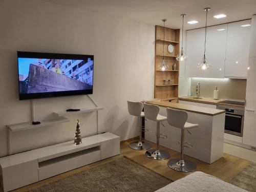 Kuchyň nebo kuchyňský kout v ubytování SARA Lux Novi Dorcol