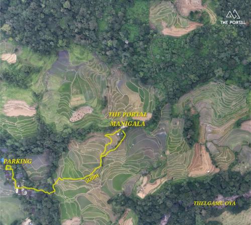 a map of a golf course with a map of the course at The Portal Manigala in Matale