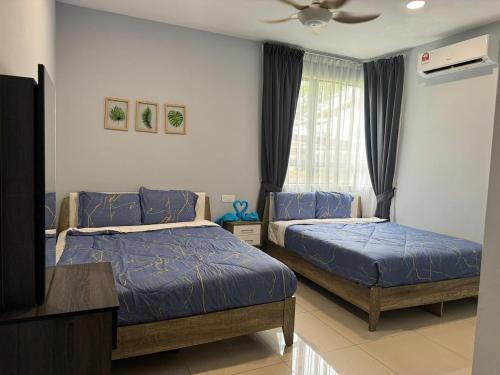 Postel nebo postele na pokoji v ubytování Big Big Big family escape 4BR side pool view, Ipoh