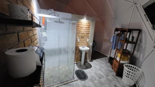 Koupelna v ubytování Glamping Jilotepec, Aldea el corazon de la montaña