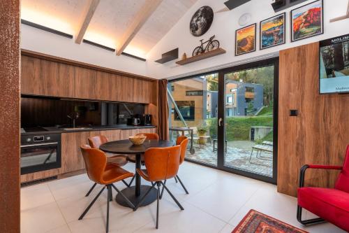 Kuchyň nebo kuchyňský kout v ubytování Apartmán SKIBIKE, Hrabovo