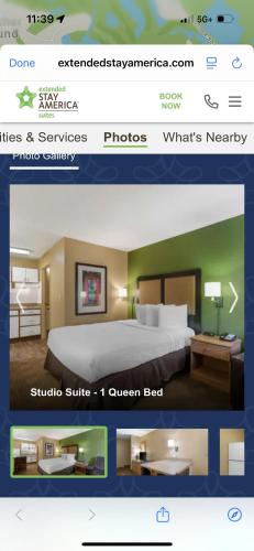 two pictures of a hotel room with a bed at Extended Stay America in Clearwater