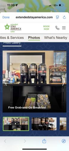 a page of a store website with a picture of a kitchen at Extended Stay America in Clearwater