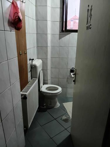Un baño con inodoro y ventana. en KONAK kod ODISEJE 2, en Moševići