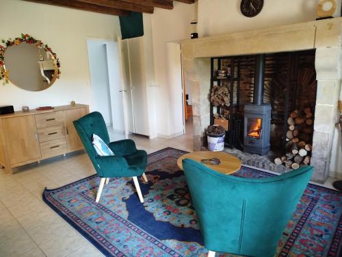 Χώρος καθιστικού στο Les Petites Écuries