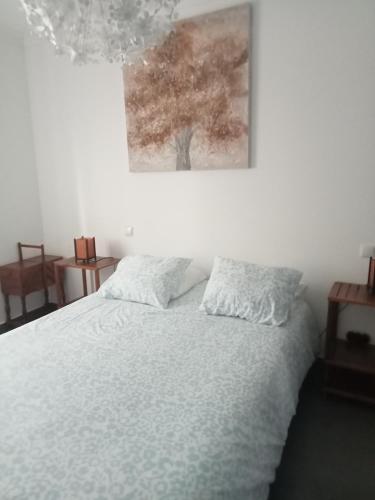 a bedroom with a white bed with two pillows at Appartement Salir do Porto in Salir de Porto