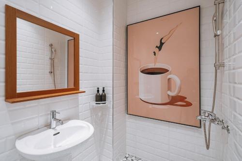 Ένα μπάνιο στο 日上微旅 stay & café