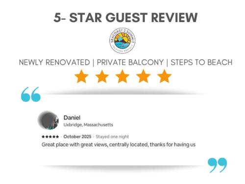 a screenshot of the star guest review website at Newly Renovated Private Balcony Steps to Beach in Hampton