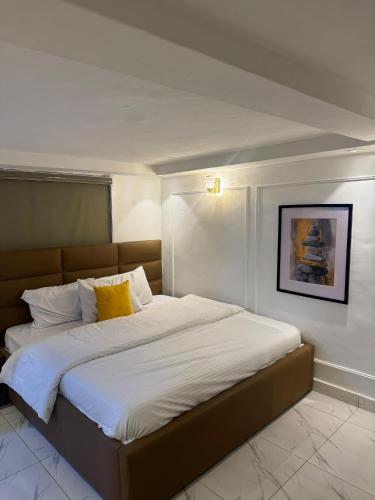 Ένα ή περισσότερα κρεβάτια σε δωμάτιο στο Asokoro Luxury Apartments