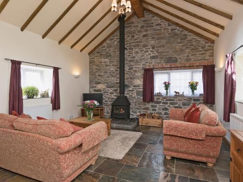 Posezení v ubytování Yr Hen Stabl