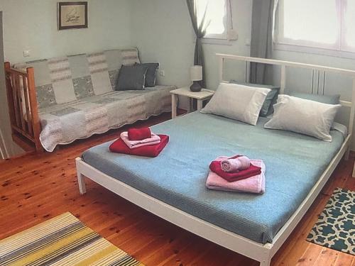 Ένα ή περισσότερα κρεβάτια σε δωμάτιο στο Thassos sea whisper , golden sand