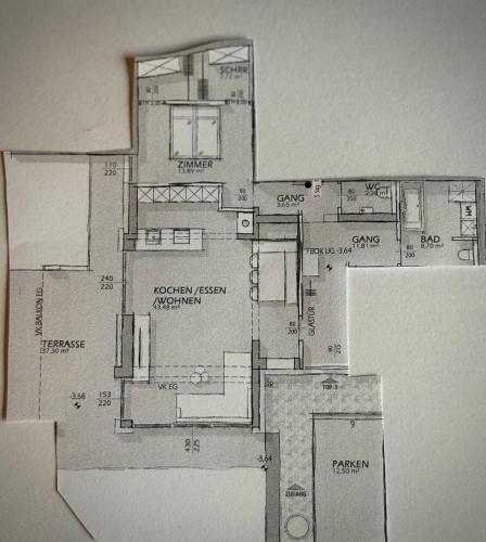 a drawing of a floor plan of a house at Burg Anna in Telfes im Stubai
