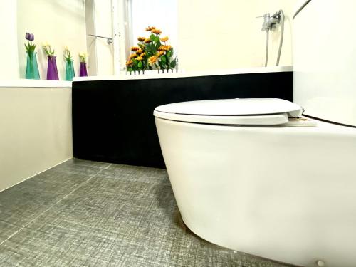 Koupelna v ubytování AkkHouse