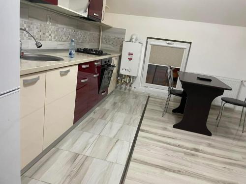 Kuchyň nebo kuchyňský kout v ubytování Apartament în Caransebeș