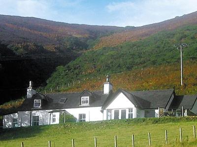 Ein weißes Haus mitten auf einem Feld in der Unterkunft Owl Cottage in Kilmote