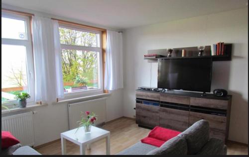 Kuchyň nebo kuchyňský kout v ubytování Ferienwohnung am Wolfsberg