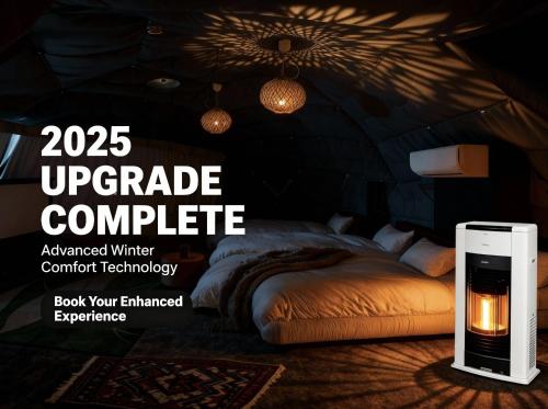 une affiche représentant une chambre avec un lit et une bougie dans l'établissement Necoana Glamping Annovillasグランピング, à Fujikawaguchiko