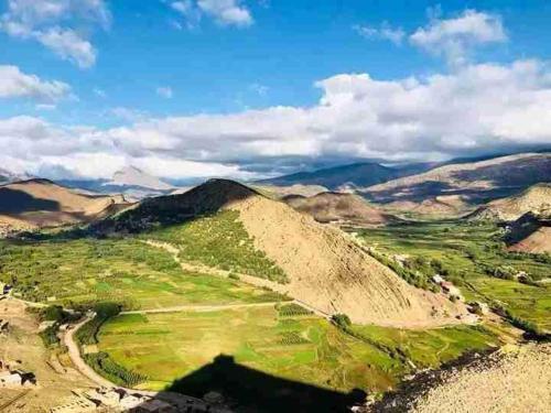 a view of a mountain in the desert at Hôtel Tawada in Azilal