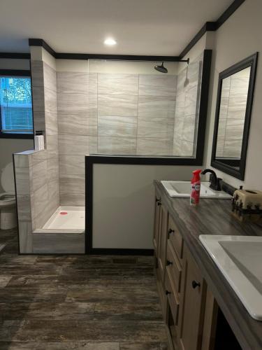 Koupelna v ubytování Panther Creek retreat