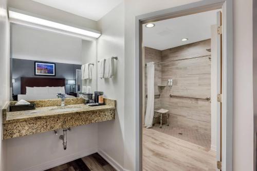 Phòng tắm tại Rodeway Inn Lyons - La Grange