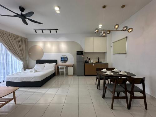 Postel nebo postele na pokoji v ubytování Youth City Residences by Manhattan Group