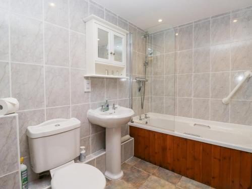 a bathroom with a toilet and a sink and a tub at Low Dow Crag in Coniston