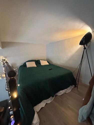 Un pat sau paturi într-o cameră la Charming cozy studio