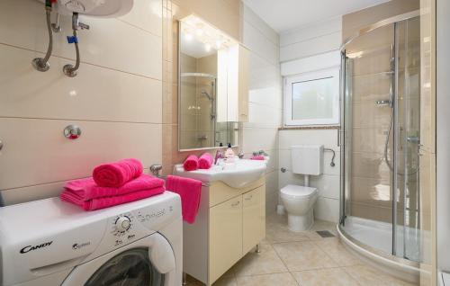 a bathroom with a washing machine and a sink at Villa Roberta by Villas Guide in Pazin