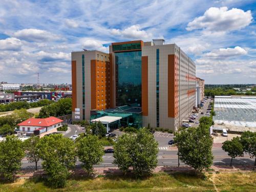 an overhead view of a city with tall buildings at INNA Studio Rin Residence in Bucharest