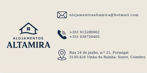 una etiqueta para una empresa inmobiliaria con una casa en Alojamentos Altamira, 