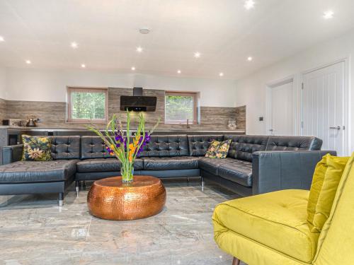 a large living room with couches and a tv at The Aviary-Uk44382 in Callington