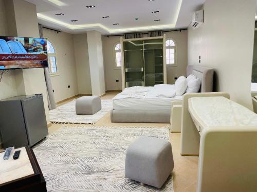 Μια τηλεόραση ή/και κέντρο ψυχαγωγίας στο فندق ديزرت روز -Desert Rose Hotel