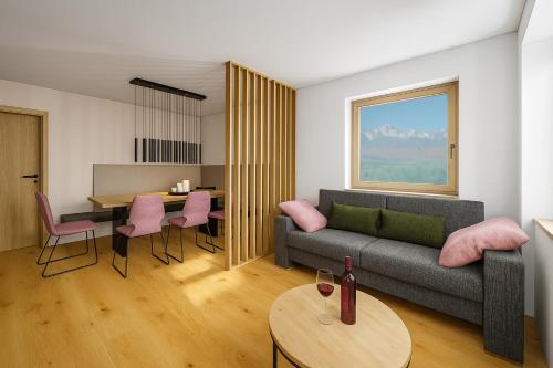 Χώρος καθιστικού στο SKYLINE Chalet - Opening December 2025